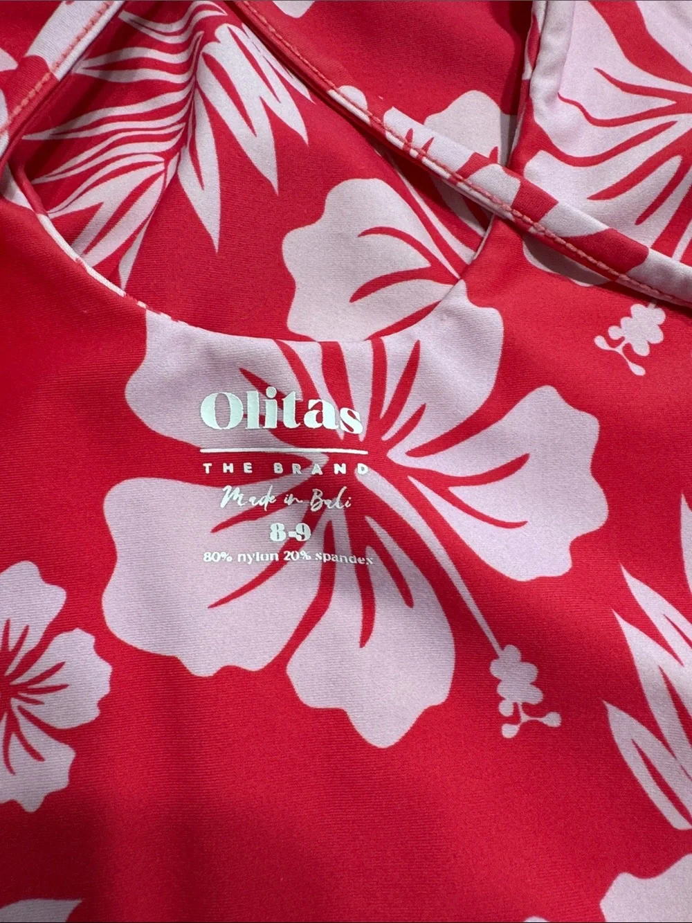 Girls' Long Sleeve Pink Floral Rashguard Swimsuit